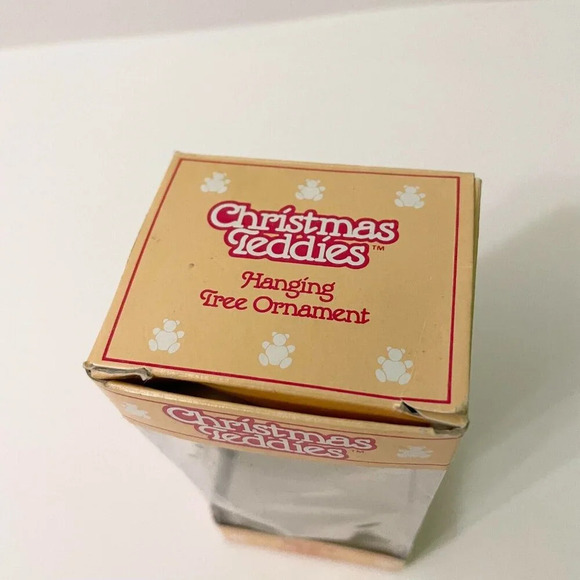 Vintage Jasco Flocked Velvet Christmas Teddies 4 Inch Hanging Tree Ornament - Picture 10 of 16